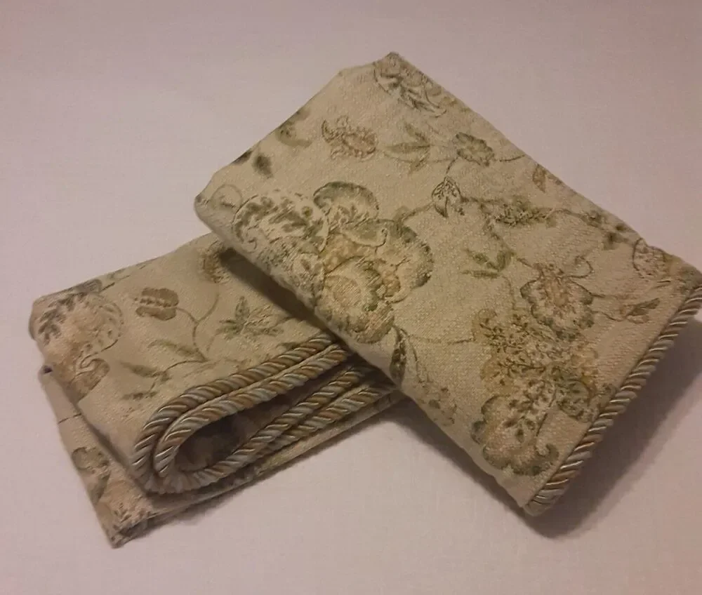 Quality Woven Braided Cord Trim Pillow Shams x 2